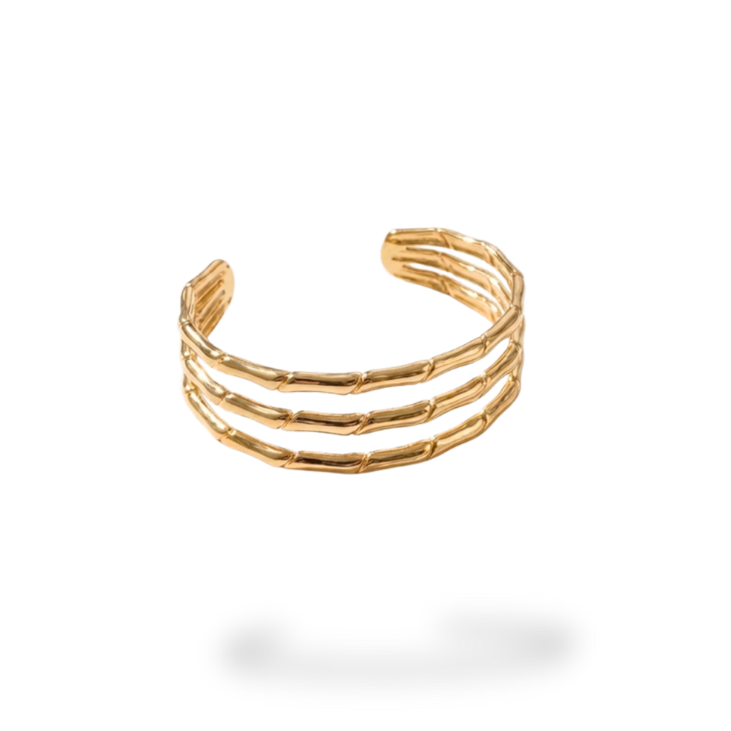 Gold Bamboo Style Bracelet