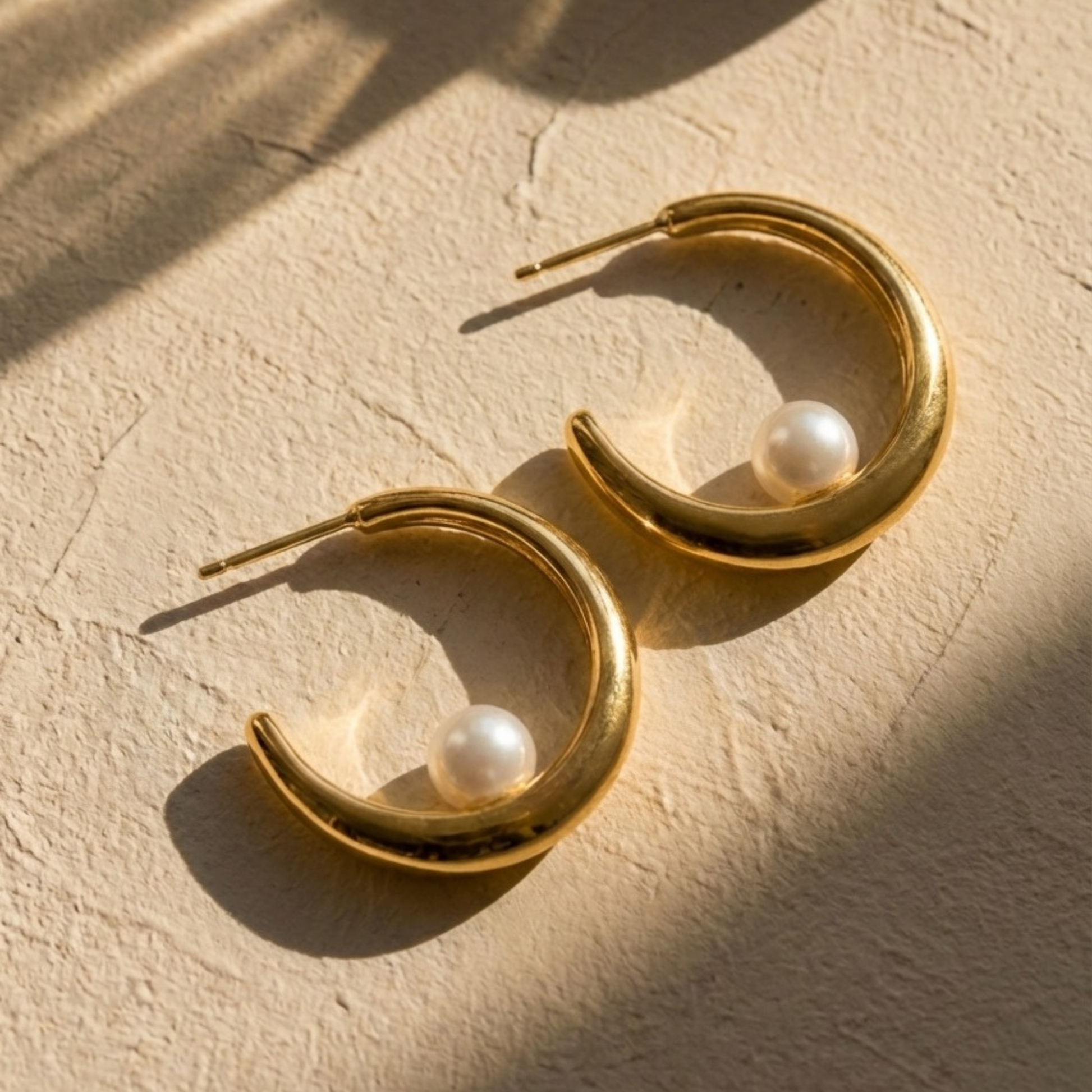 Aros con perla clasica