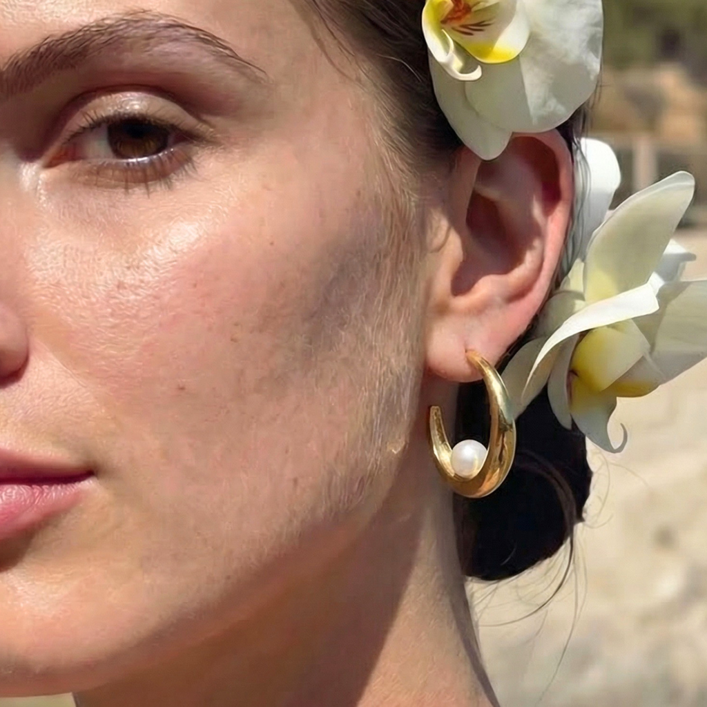 Aros Dorados con Perla