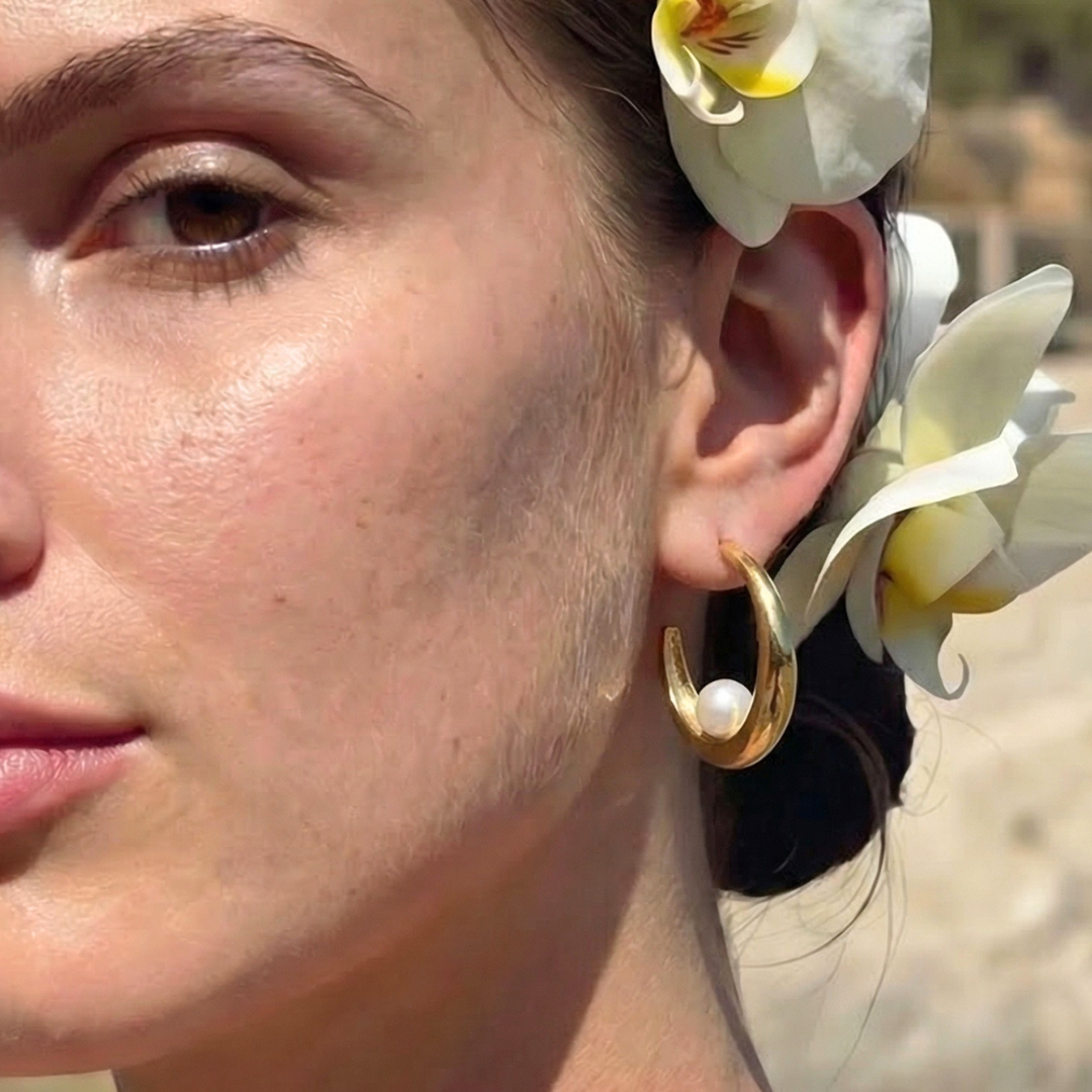 Aros Dorados con Perla