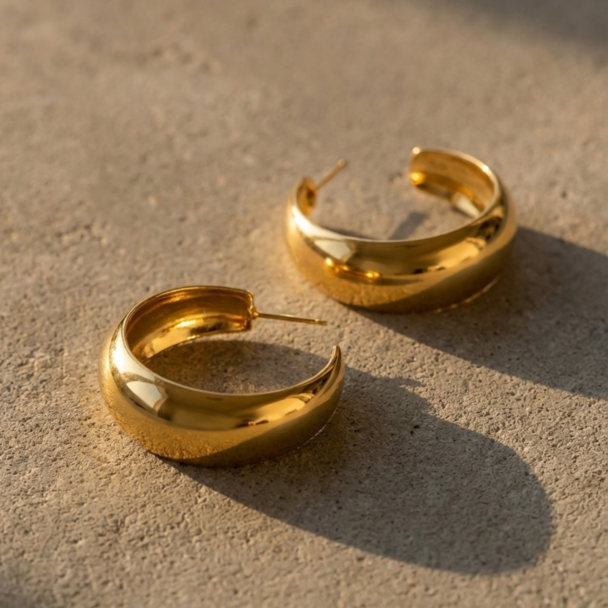 Oro pendientes gruesosde