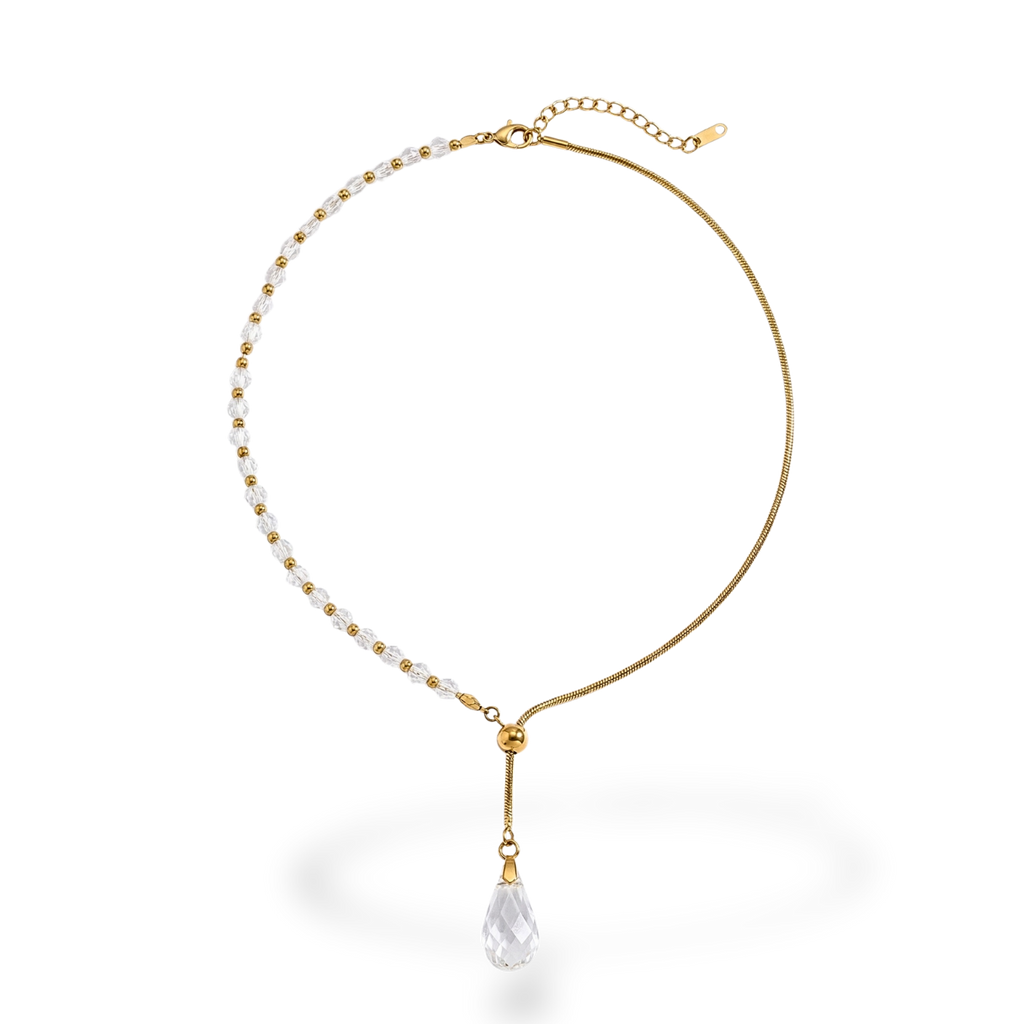 Collar Asimétrico con Perla Gota