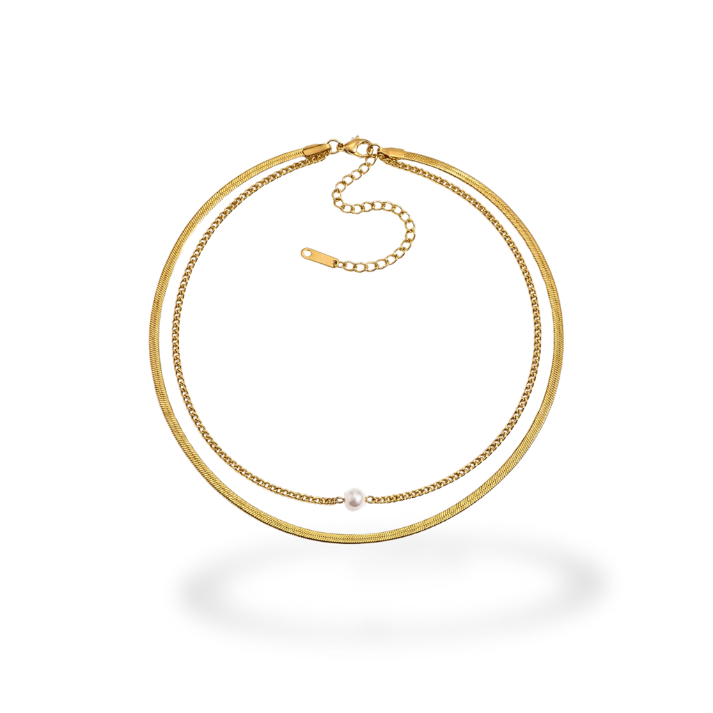 Collar Dorado con Perla