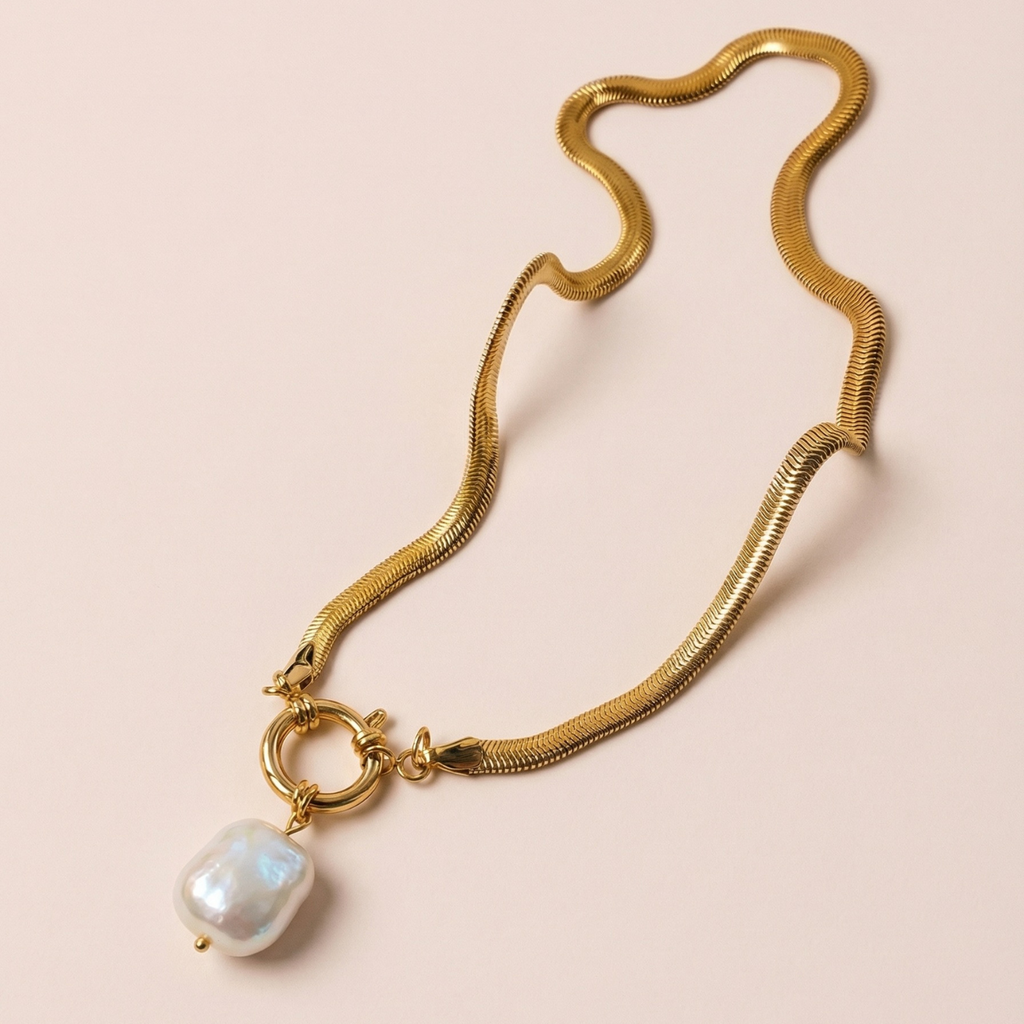 Collar Perla de Río Deslizante