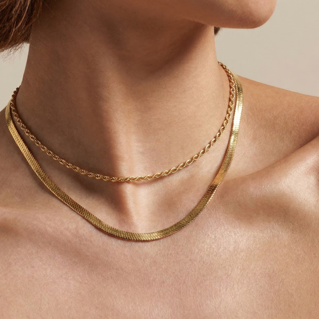 Collar Dorado de Cadenas para mujer