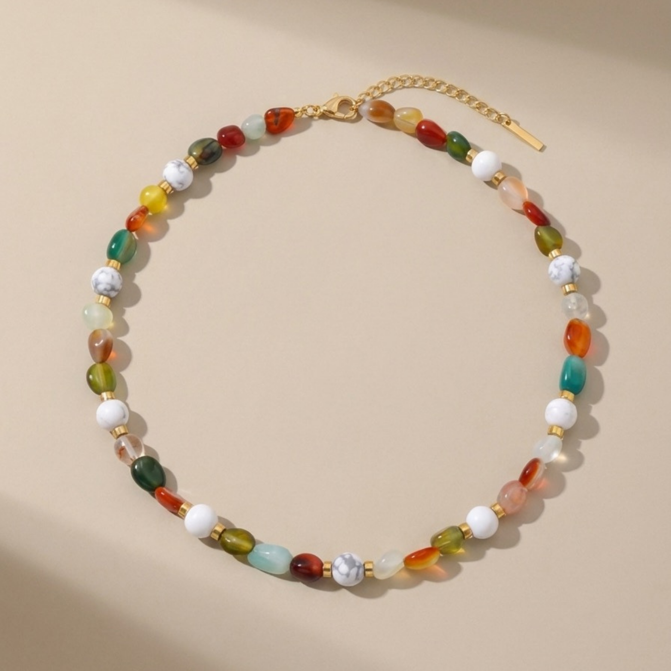 Collar con Perlas de Cristal de Colores