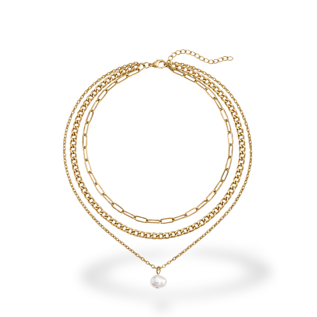 Collar de Cadenas Doradas en Capas