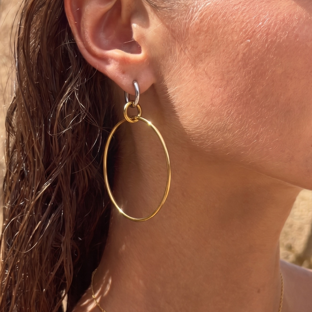 Pendientes Aro Dorado Minimalista