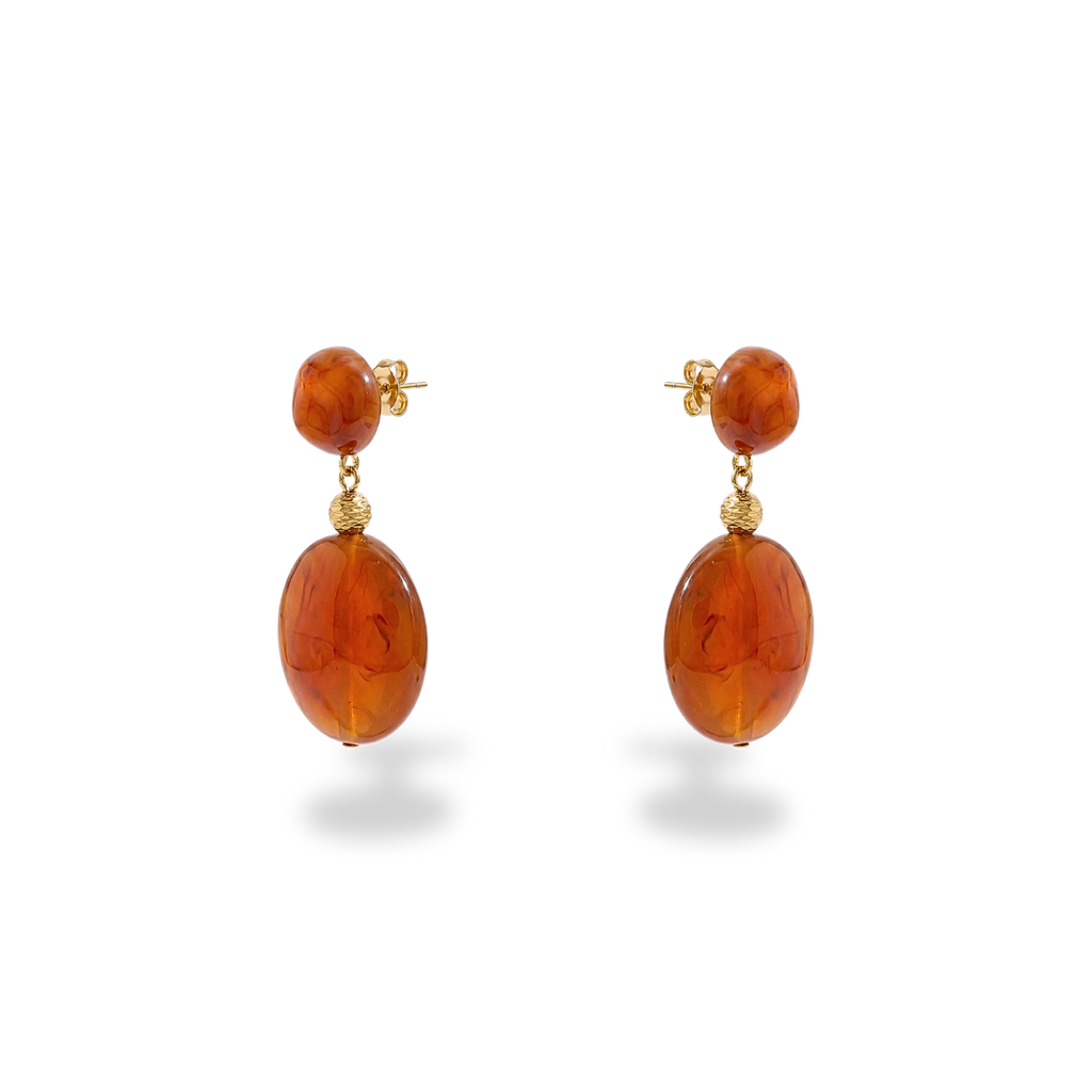 Pendientes Colgantes Chunky Rojos y Naranjas
