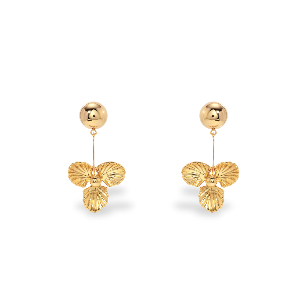 Pendientes Colgantes Florales Dorados