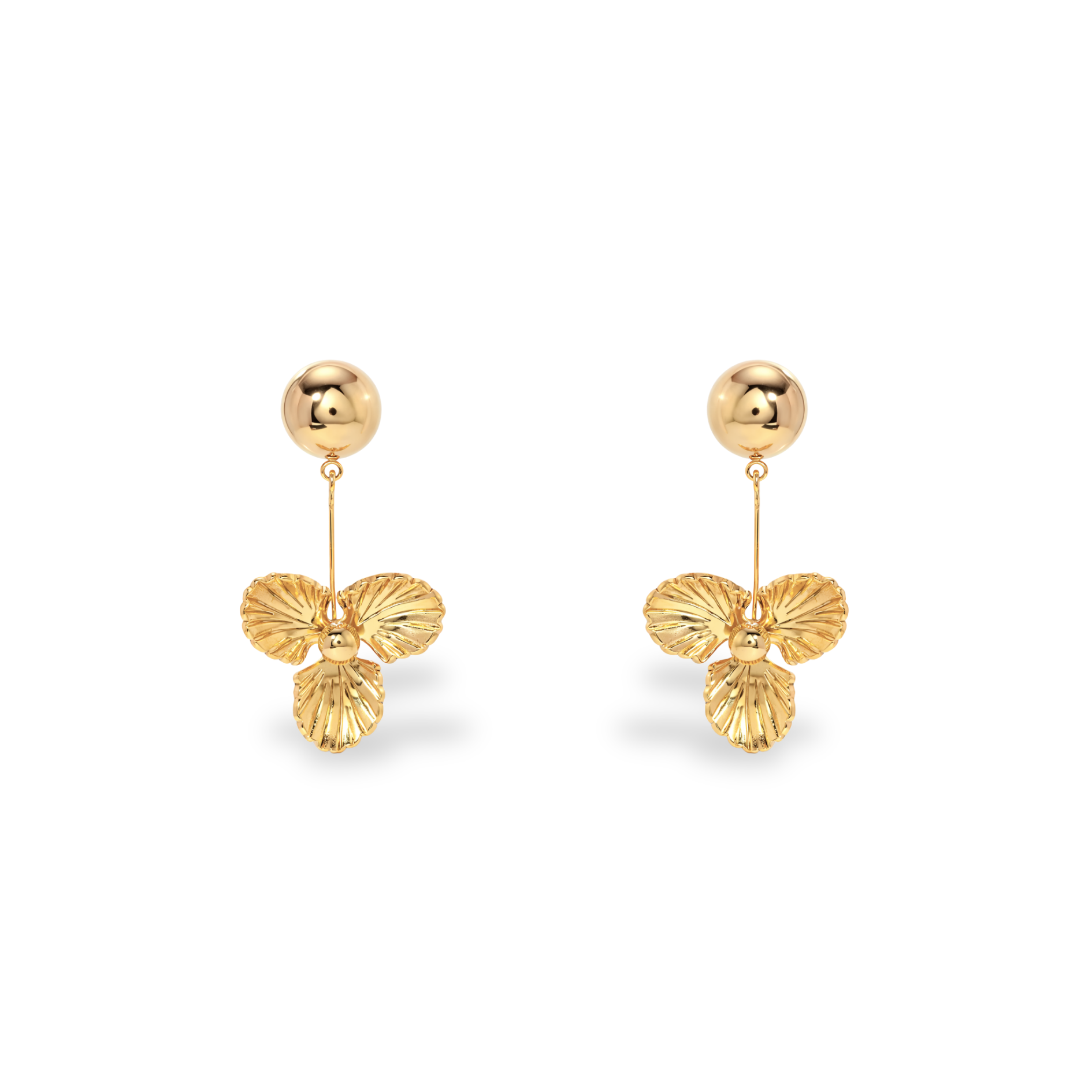 Gold Floral Drop Earrings