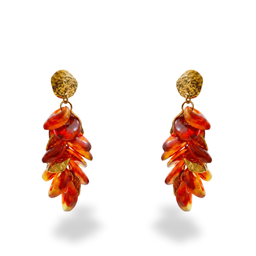 Pendientes Colgantes Rojos Anaranjados