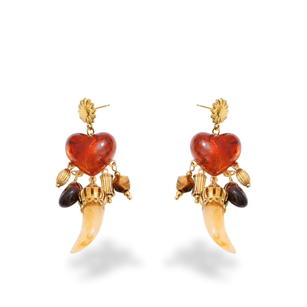 Pendientes Corazón Rojo Barroco
