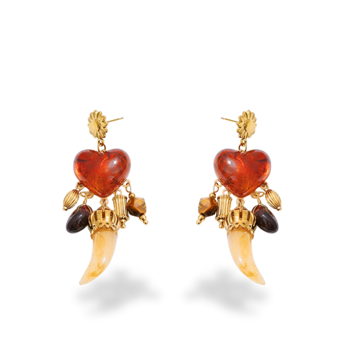 Pendientes Corazón Rojo Barroco