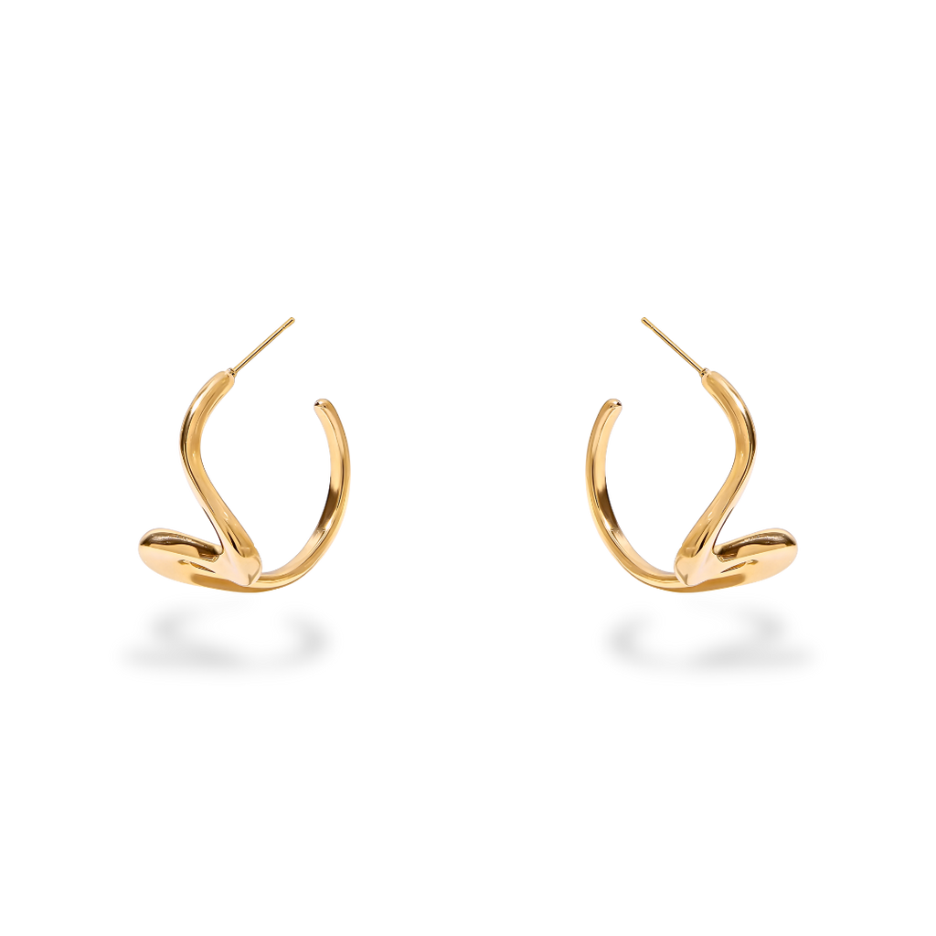 Pendientes Dorados Geométricos de Forma Circular