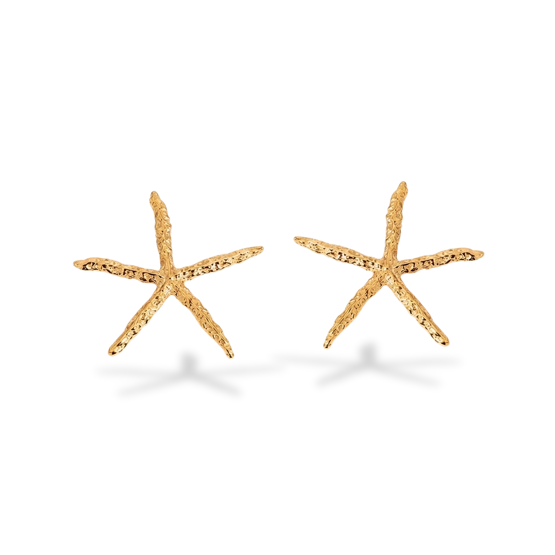 Pendientes Grandes Dorados en Forma de Estrella de Mar