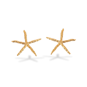 Pendientes Grandes Dorados en Forma de Estrella de Mar
