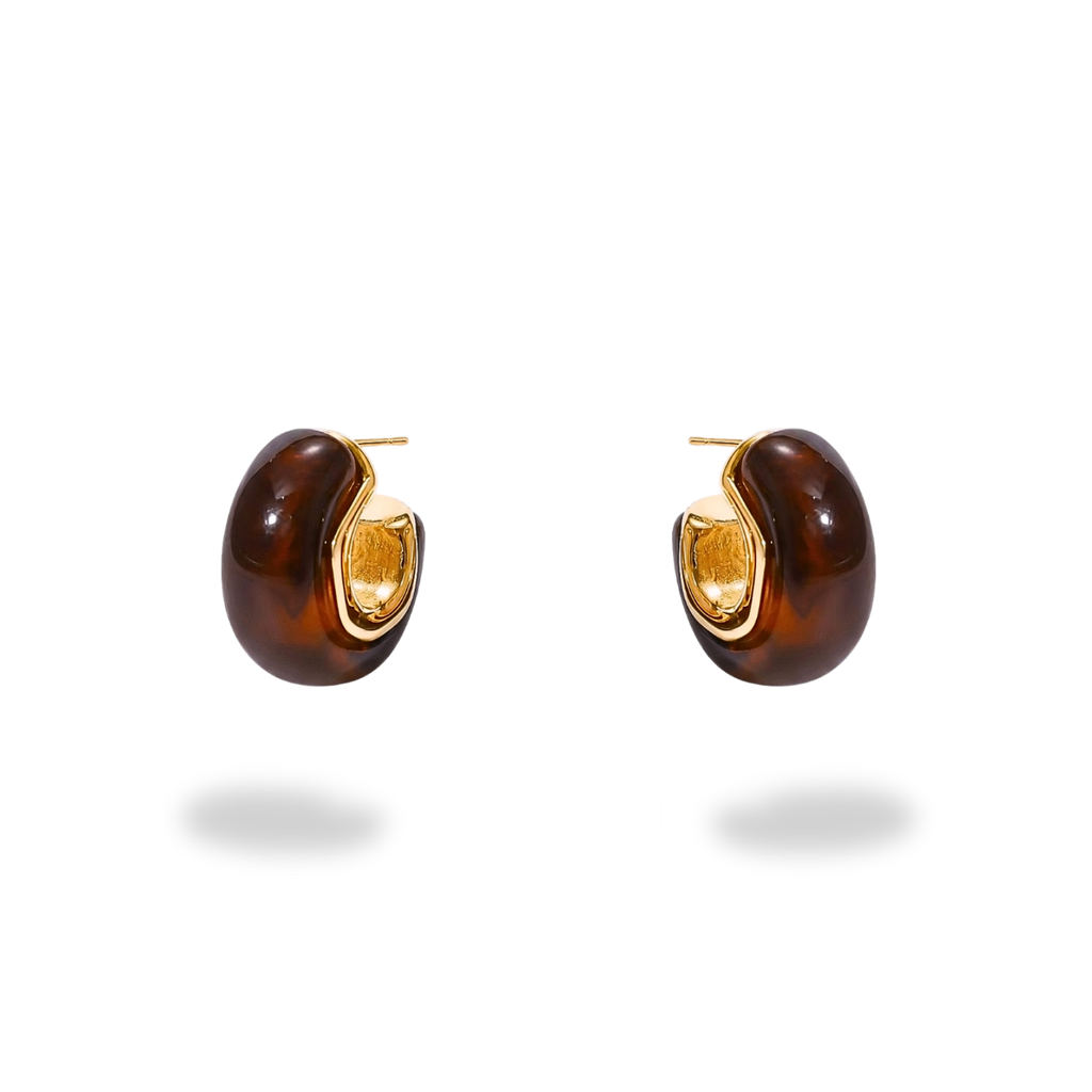pendientes marones elegantes