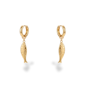 Pendientes de Aro con Pez Dorado