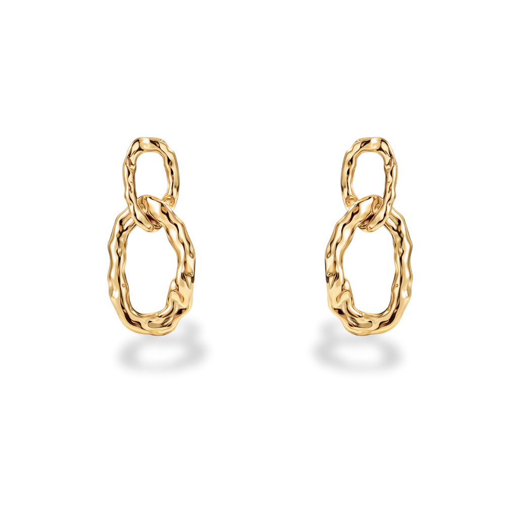 Pendientes de botón dorados