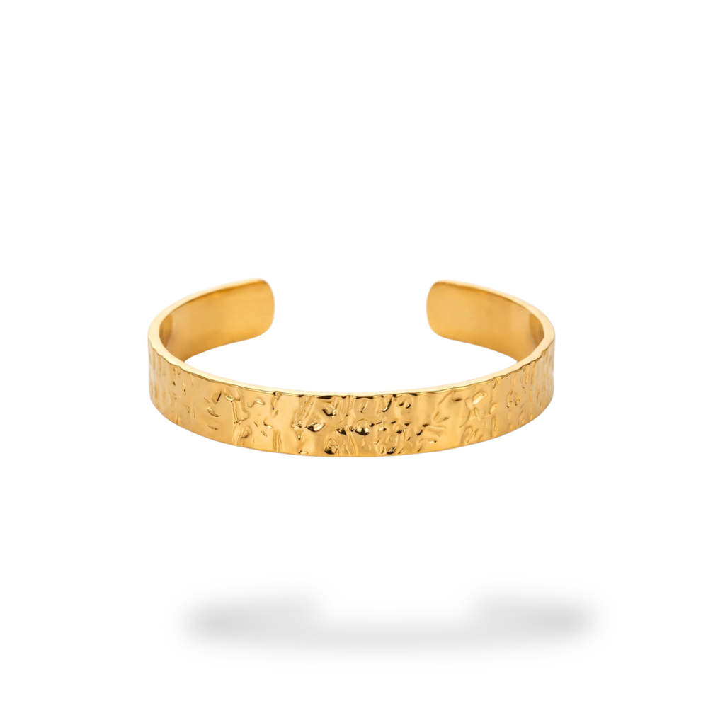 Pulsera Brazalete Dorada Texturizada