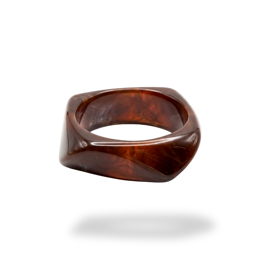 Pulsera Brazalete Marrón Escultural