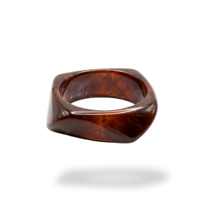 Pulsera Brazalete Marrón Escultural